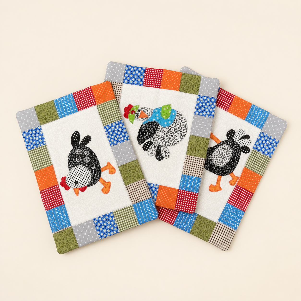 Individuales Gallinas — Moldes + Tutorial